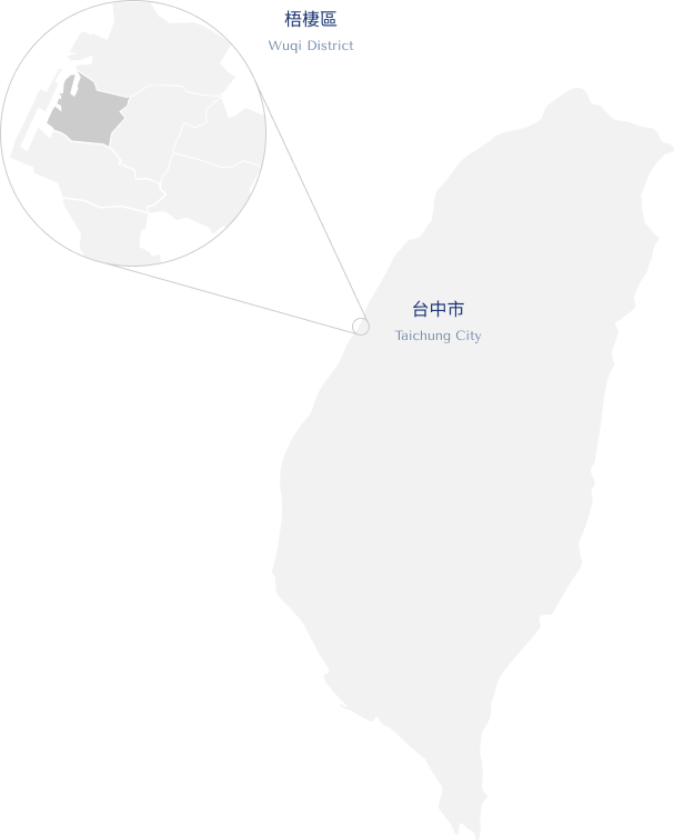 台灣地圖標示台中市梧棲區位置